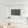 vidaXL 8 Piece TV Cabinet Set White Engineered Wood