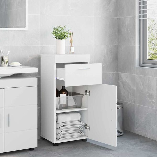 vidaXL Bathroom Cabinet Set with Drawer TULUM White 37 x 31.5 x 82 cm