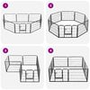 vidaXL Dog Playpen 8 Panels Steel 80x60 cm Black