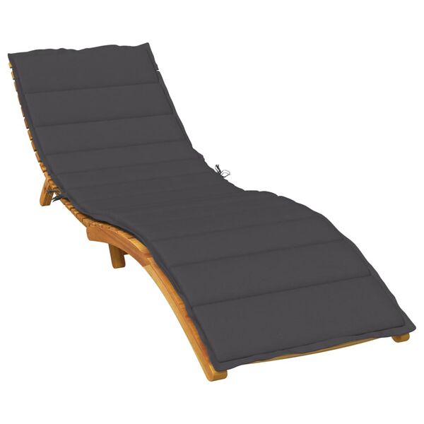 vidaXL Sun Lounger Cushion Melange Anthracite 200x60x4 cm Fabric