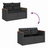 vidaXL Garden Sofa Set with Cushion 12 pcs Black Poly Rattan