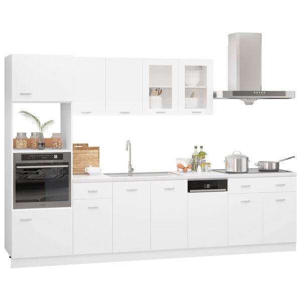 vidaXL 7 Piece Kitchen Cabinet Set Lyon White Engineered Wood