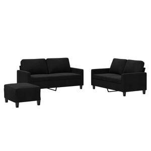 vidaXL 3 Piece Sofa Set with Cushions Black Velvet
