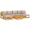vidaXL 7 Piece Garden Lounge Set with Taupe Cushions Solid Wood