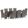 vidaXL Garden Dining Set 9 pcs Grey Poly Rattan