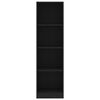 vidaXL 4-Tier Book Cabinet Black 40x24x142 cm Engineered Wood