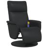 vidaXL Massage Recliner Chair with Footrest Black Faux Leather