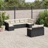 vidaXL 9 Piece Garden Sofa Set with Cushions Black Poly Rattan
