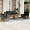 vidaXL 8 Piece Garden Sofa Set with Cushions Grey Poly Rattan