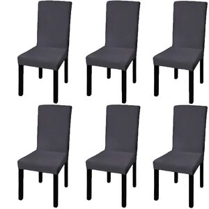 vidaXL Chair Cover | Set of 6 | Anthracite | 90% Polyester, 10% Elastane