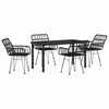 vidaXL Garden Dining Set 5 pcs Black Powder-Coated Steel