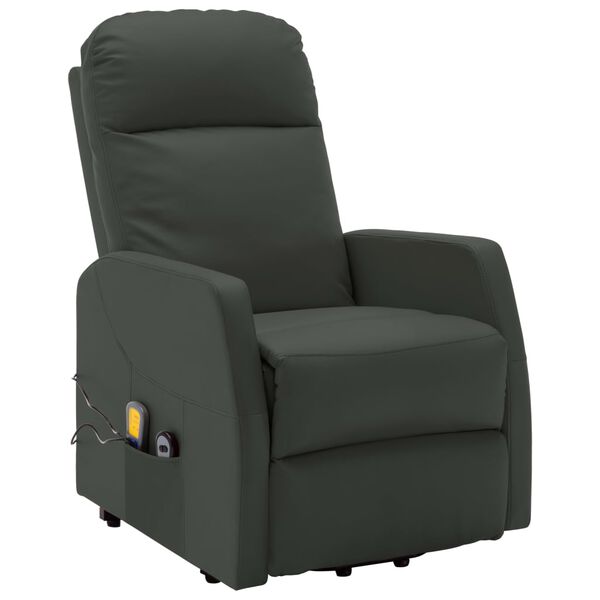 vidaXL Stand up Massage Chair Anthracite Faux Leather