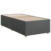 vidaXL Box Spring Bed with Mattress Dark Grey King Single Fabric