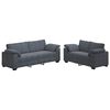vidaXL 2 Piece Sofa Set with Cushions Dark Grey Velvet