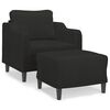 vidaXL Sofa Chair with Footstool Black 60 cm Fabric