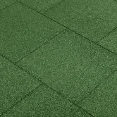 vidaXL Fall Protection Tiles 12 pcs Rubber 50x50x3 cm Green