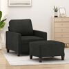 vidaXL Sofa Chair with Footstool Black 60 cm Fabric