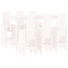 vidaXL 7 Piece Garden Bar Set White Solid Wood Pine