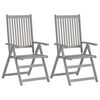 vidaXL Garden Reclining Chairs 2 pcs with Cushions Solid Wood Acacia
