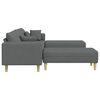 vidaXL Sofa with Cushion 3 pcs Dark Grey Fabric