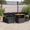 vidaXL 8 Piece Garden Sofa Set with Cushions Black Poly Rattan