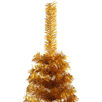 vidaXL Artificial Half Christmas Tree with Stand Gold 150 cm PET