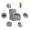 vidaXL Electric Massage Recliner Chair Light Grey Fabric