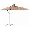 vidaXL Garden Parasol with Steel Pole Brown 269x269x235 cm