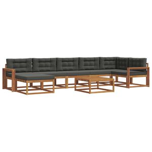 vidaXL Outdoor Sofa Set 8 pcs Natural and Anthracite