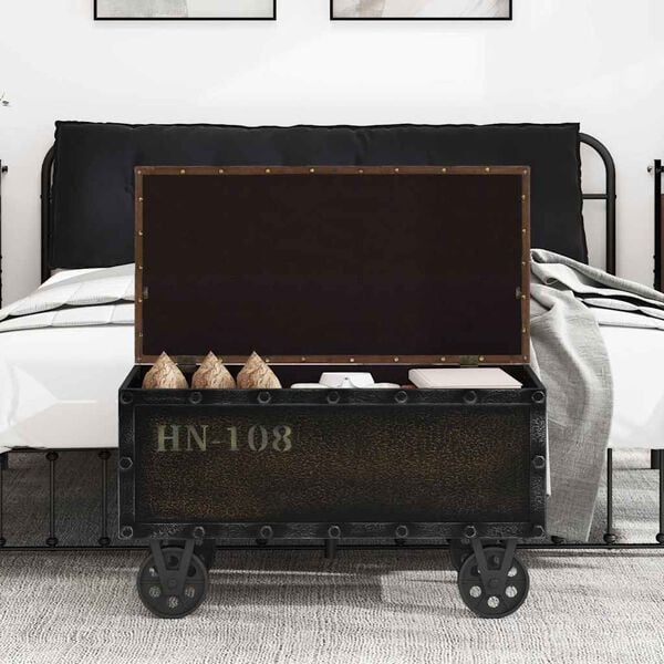 vidaXL Storage Bench 80.5x41x50 cm Solid Wood and Artificial Leather