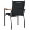 vidaXL Garden Chairs 6 pcs Black 55x61.5x90 cm Textilene and Steel