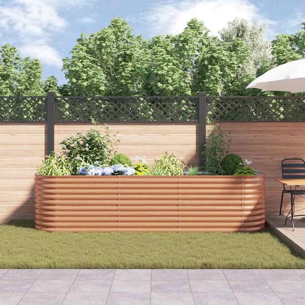 vidaXL Raised Bed Brown 320 x 80 x 81 cm Steel