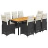 vidaXL 9 Piece Garden Bistro Set with Cushions Black Poly Rattan