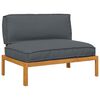 vidaXL Sofa Set Plain Anthracite 120 x 92 x 69 cm Solid Acacia Wood