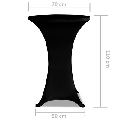Standing Table Cover Ø70cm Black Stretch 2 pcs