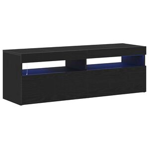 vidaXL TV Cabinet 120 x 35 x 40 cm Black Oak Engineered Wood