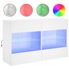 vidaXL TV Wall Cabinet with LED Lights White 98.5x30x60.5 cm