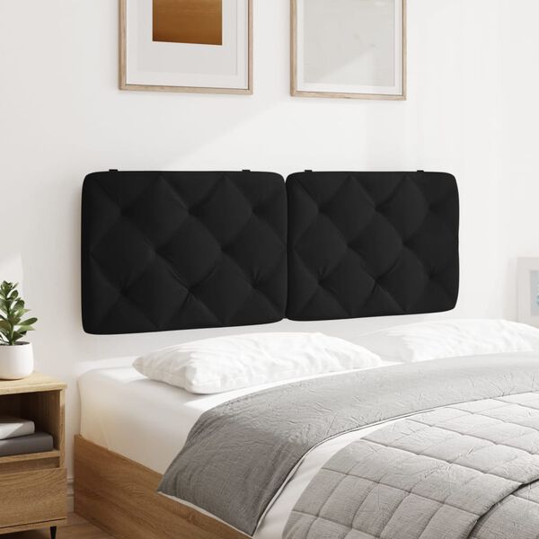 vidaXL Headboard Cushion Black 137 cm Double Velvet