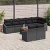 vidaXL Garden Sofa Set with Cushion 9 pcs Black Poly Rattan