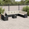 vidaXL 11 Piece Garden Sofa Set with Cushions Black Poly Rattan