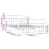 vidaXL Metal Bed Frame without Mattress with Footboard Black 180x200cm
