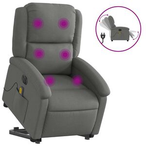 vidaXL Electric Stand up Massage Recliner Chair Dark Grey Fabric