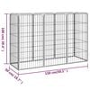 vidaXL 8-Panel Dog Playpen Black 50x100 cm Powder-coated Steel