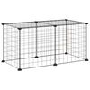 vidaXL 8-Panel Pet Cage Black 35x35 cm Steel