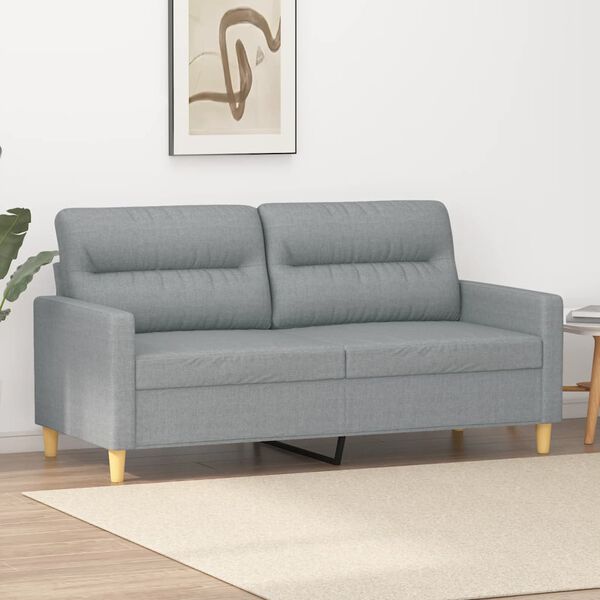 vidaXL 2-Seater Sofa Light Grey 140 cm Fabric