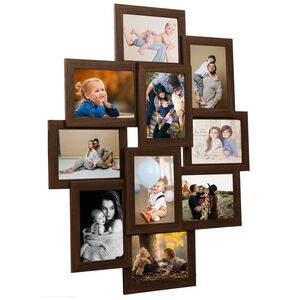 vidaXL Photo Frame | Dark brown | MDF, PS (polystyrene)