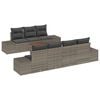 vidaXL Garden Sofa Set with Storage 8 pcs Grey Poly Rattan