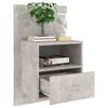 vidaXL Wall-mounted Bedside Cabinet Concrete Grey