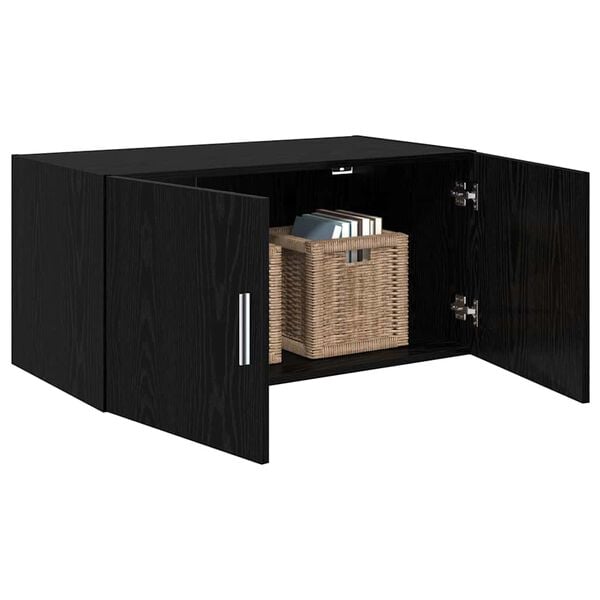 vidaXL Wall Cabinet Black oak 80 x 42.5 x 40 cm Engineered wood