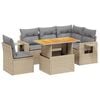 vidaXL 6 Piece Garden Sofa Set with Cushions Beige Poly Rattan